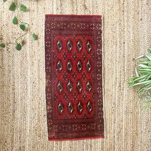 Vintage Handmade Small Boho Turkish Mini 2x3 Rug